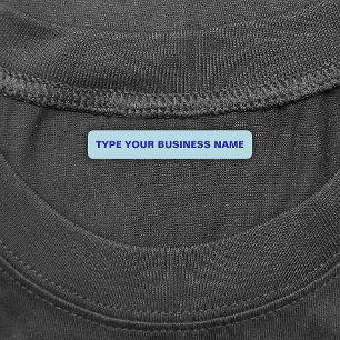 Bedrijfsnaam op lichtblauw rechthoekstrijkstrijkje labels