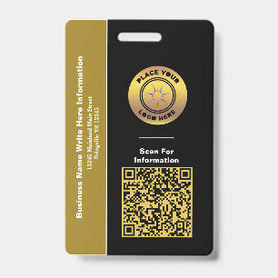 Bedrijfsnaam QR Code Bar Code Code Aangepast Badge