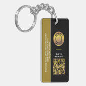 Bedrijfsnaam QR Code Bar Code Code Aangepast Sleutelhanger (Voorkant Links)