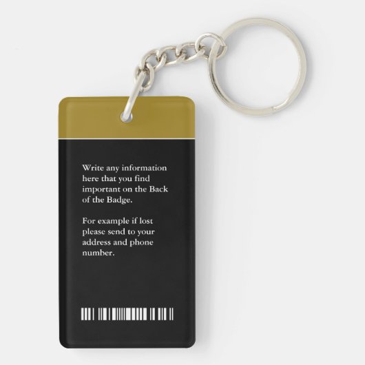 Bedrijfsnaam QR Code Bar Code Code Aangepast Sleutelhanger (achterkant)