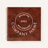Bedrijfsnaam QR-code bruin kunstleder Notitieboek