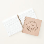Bedrijfsnaam QR-code Cream Faux leder Notitieboek (Binnen)