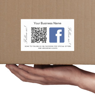 Bedrijfsnaam qr code Facebook merkkleur Rechthoekige Sticker