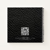 Bedrijfsnaam QR-code zwart Faux leder Notitieboek (Achterkant)