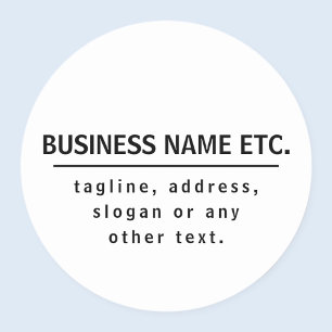 Bedrijfsnaam & Slogan/ander tekst Zwart & Wit Ronde Sticker
