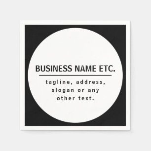 Bedrijfsnaam & Slogan/ander tekst Zwart & Wit Servet