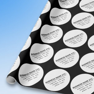 Bedrijfsnaam & Slogan/andere tekst Zwart & Wit Cadeaupapier