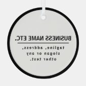 Bedrijfsnaam & Slogan/andere tekst | Zwart-wit Glas Ornament (Achterkant)