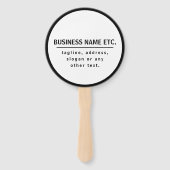 Bedrijfsnaam & Slogan/andere tekst | Zwart-wit Handwaaier (Achterkant)