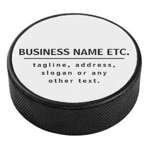 Bedrijfsnaam & Slogan/andere tekst   Zwart-wit Hockey Puck