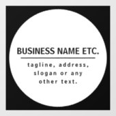 Bedrijfsnaam & Slogan/andere tekst | Zwart & Wit Raamsticker (Vel)