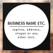 Bedrijfsnaam & Slogan/andere tekst | Zwart & Wit Raamsticker (Vel 2)