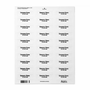 Bedrijfsnaam Telefoonnummer Productlabel Sjabloon Etiket