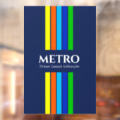 Bedrijfsnaam Urban Modern Vertical Stripes Logo Raamsticker (Vel 2)