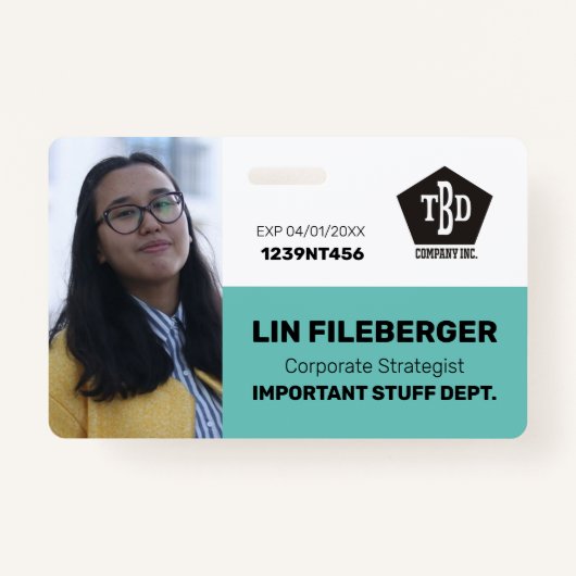 Bedrijfsnaam van de foto-ID van werknemer Badge (Voorkant)