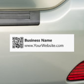 Bedrijfsnaam Website QR Code Zwart-wit Bumpersticker (Op auto)