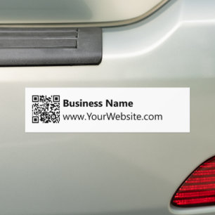 Bedrijfsnaam Website QR Code Zwart-wit Bumpersticker