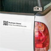 Bedrijfsnaam Website QR Code Zwart-wit Bumpersticker (Op Truck)
