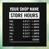 Bedrijfsnaam Winkel Uren Openingstijden Raamsticker (Vel 3)