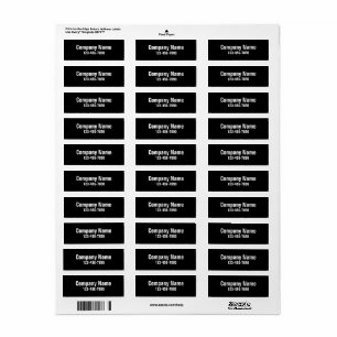 Bedrijfsnaam Zwart telefoonnummer Productlabel Etiket