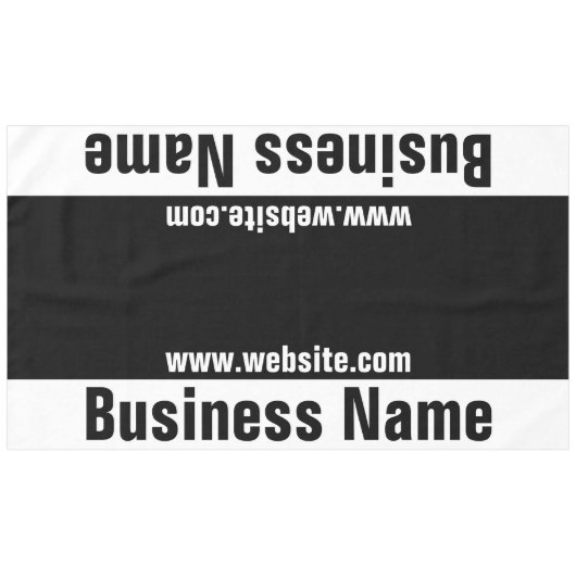 Bedrijfsnaam Zwarte en Witte Sjabloon Tafelkleed (Voorkant (Horizontaal))