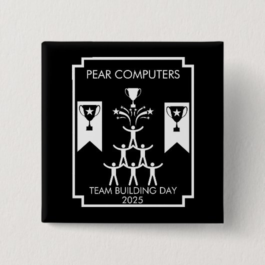 Bedrijfspersoneel Teambuilding Event Vierkante Button 5,1 Cm (Voorkant)