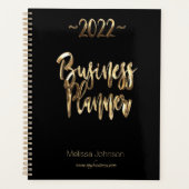 Bedrijfsplanner 2022 - zwart en gouden Matig Manus Planner (Voorkant)