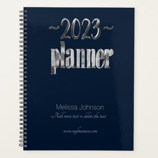 Bedrijfsplanner 2023 Blauw en Grijs Manuscript Mod Planner (Voorkant)