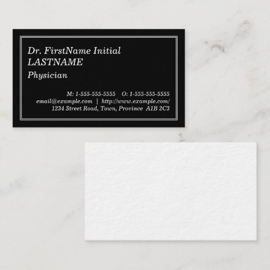 Bedrijfsprofielkaart, eenvoudig, voor artsen visitekaartje (Voorkant / Achterkant)