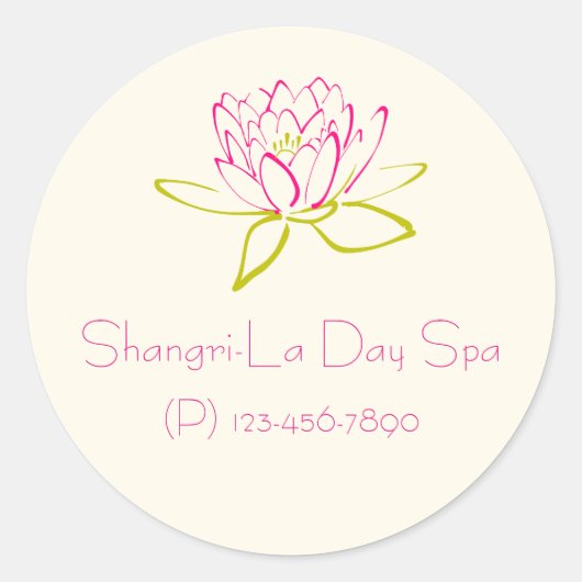 Bedrijfspromotie - Lotus Bloem / Waterlelie Ronde Sticker (Voorkant)