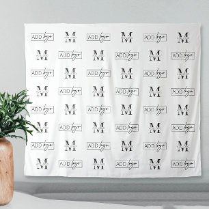 Bedrijfsstap Herhaal Twee Logo Groot Achtergrond B Wandkleed