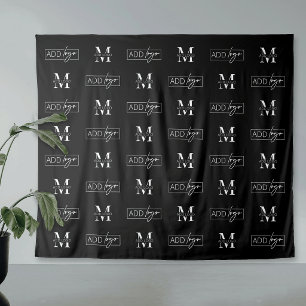 Bedrijfsstap Herhaal Twee Logo Groot Zwart Banner Wandkleed