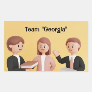 Bedrijfsteam Gepersonaliseerde Groepsdeelnemer Rechthoekige Sticker