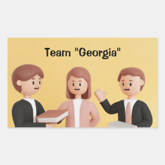 Bedrijfsteam Gepersonaliseerde Groepsdeelnemer Rechthoekige Sticker