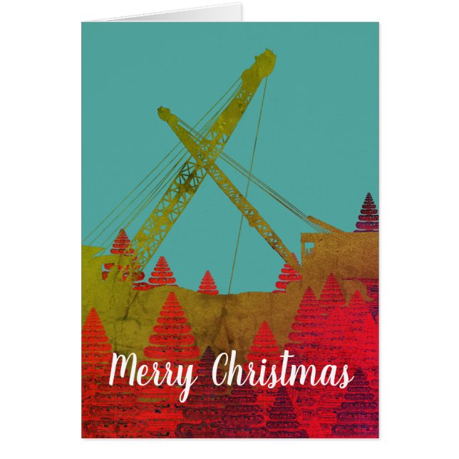 Bedrijfstechnicus Crane Art Merry Kerstry (Voorkant)