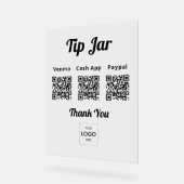 Bedrijfstip Jar QR Code Logo Acryl Bord (Hoek)