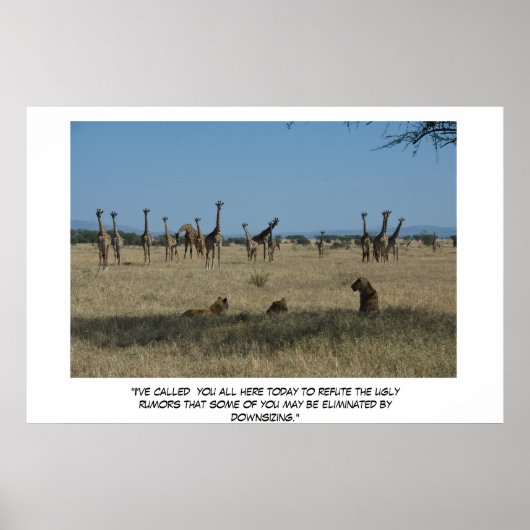 Bedrijfsvergadering - downsizing poster (Voorkant)