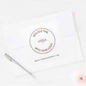 Bedrijfswebsite Logo Vierkante Sticker (Envelop)