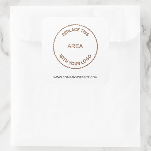 Bedrijfswebsite Logo Vierkante Sticker (Tas)