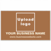 Bedrijfswebsite op Bruin Groot Rechthoek Vinyl Sticker (Voorkant)