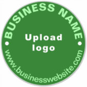 Bedrijfswebsite op Groen Groot Rond Vinyl Sticker (Voorkant)