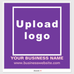 Bedrijfswebsite op Paarse Grote Vierkante Vinyl Sticker
