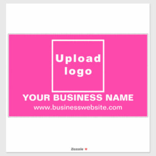Bedrijfswebsite op Roze Grote Rechthoek Vinyl Sticker