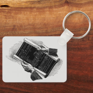  bedrijven, handen en architectonische blauwdrukke sleutelhanger