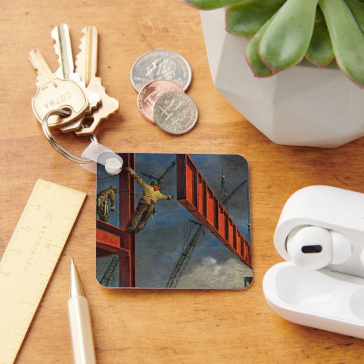 bedrijven, werknemers in de staalbouw sleutelhanger (Bureau)