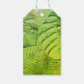 Bedroefd groen houtblad cadeaulabel (Achterkant)