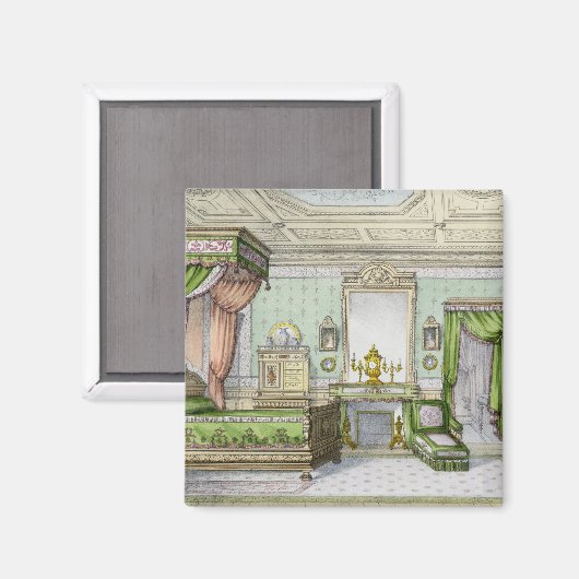 Bedroom in de Renaissance-stijl (kleurenlitho) Magneet (Voorkant / Achterkant)