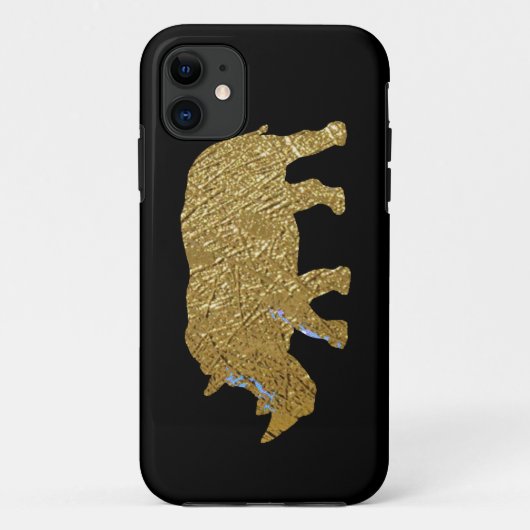 bedrukt gouden kleur rhino Case-Mate iPhone case (Achterkant)