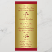 BEDRUKT LINT Rood, Goud Bloemen Menu Kaart (Achterkant)