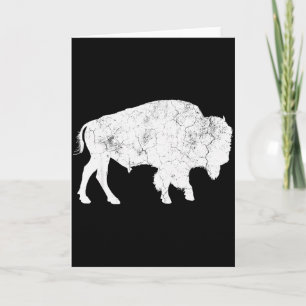 Bedrukte Buffalo Retro Bison Dierenliefhebber Shir Kaart